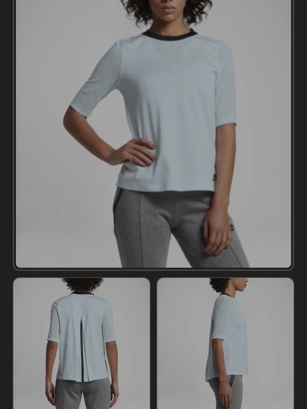 Nike tech women's SHORT SLEEVE light Glacier BLk top